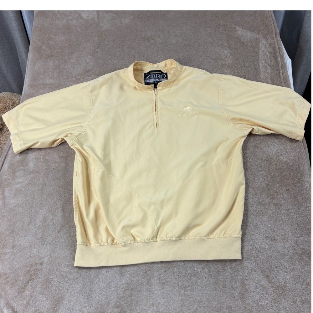 Zero Restriction Golf Wind Outwear Quarter Zip Women L Light Yellow short sleeve